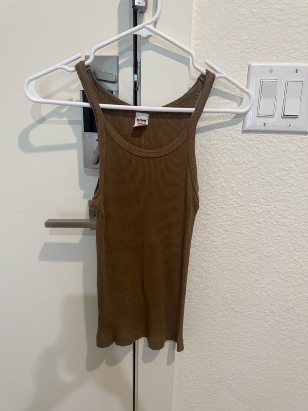 Re/Done military greenRibbed Tank